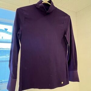 Marc Cain Deep Purple Open-neck Top